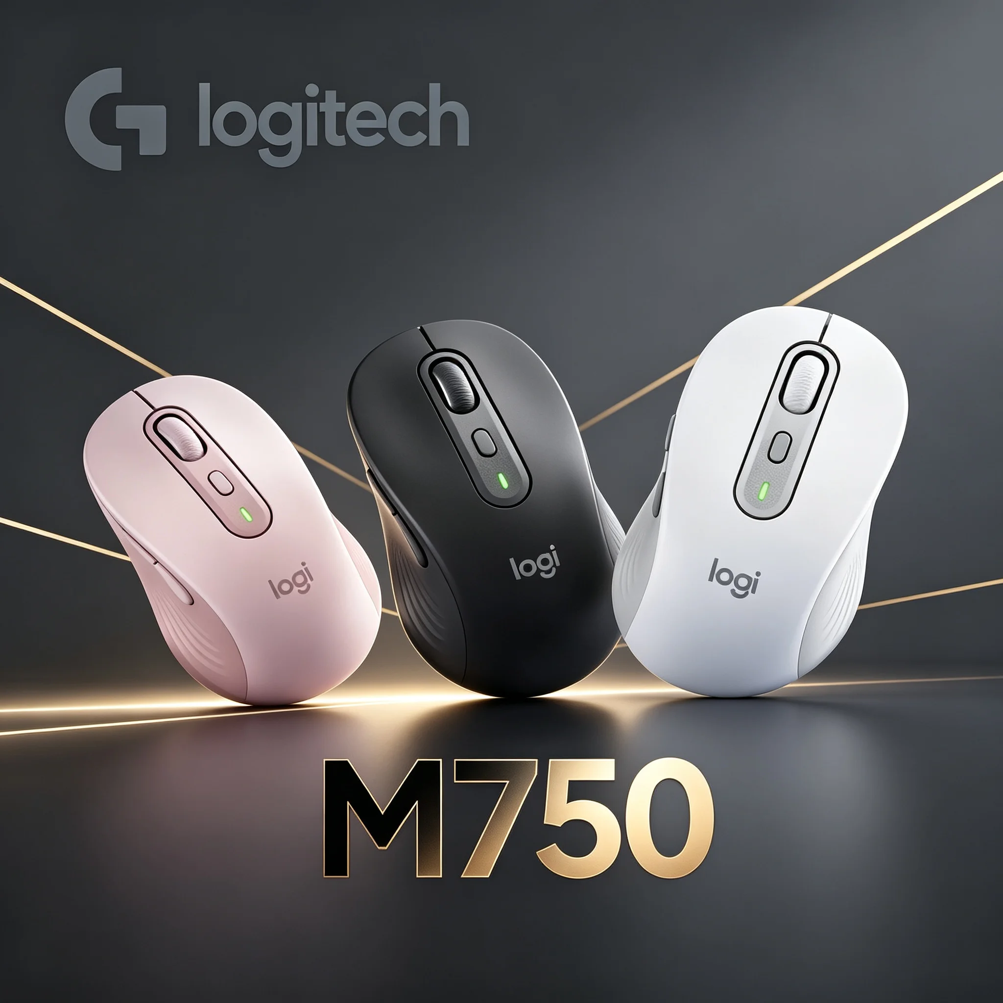Logitech M750 Noise‑Reduced Ergonomic Wireless Mouse,Long‑Life Battery Supply,Dual‑Connect Mode For Daily Business And Home‑Use