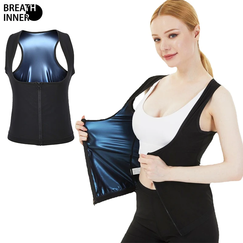 

Women Waist Trainer Corset, Zipper Vest Heating Sweat Sauna Top Body Shaper Breathable Elastic Fat Burning Shapewear