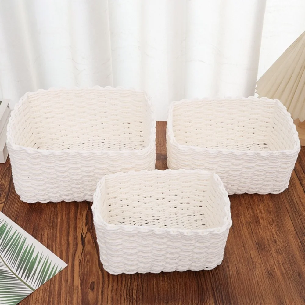 High Quality Handwoven Storage Basket Square Open Design Desktop Organizer Versatile Storage Bins Home Organizer