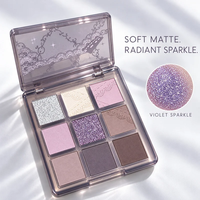 K'APEINE 9 Colors Smoky Lilac Eyeshadow Palette Purple Glitter Shimmer Matte Eye Shadow Makeup High Pigment Blendable Cool Toned gallery 2
