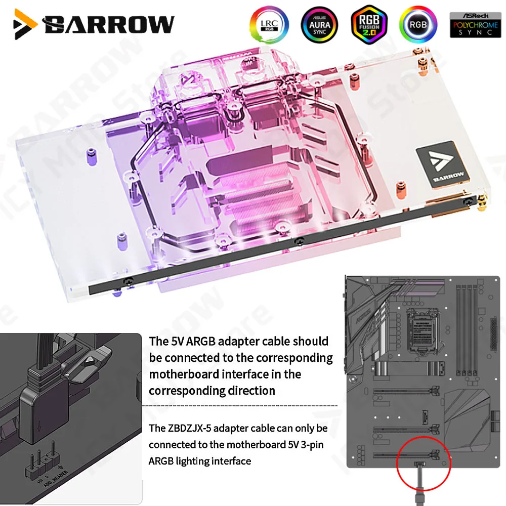 바로우 그래픽 카드 워터 쿨링 블록 SAPPHIRE RX 9070 XT 게이밍 OC 16GB 니트로+ PC 케이스 디스플레이 카드 BS-SA9070XT-PA