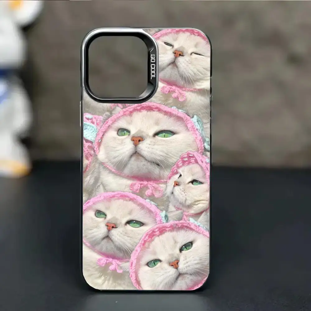 Fun cat pattern design mobile phone case suitable for iPhone 17 16 15 14 13 12 11 Pro/ Max /Plus anti-fall and shockproof