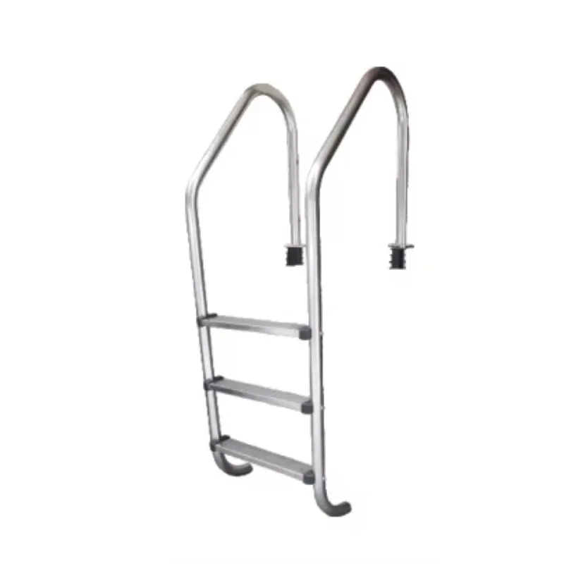 SS304 Stainless Steel Swimming Pool Step With Anti-Slip Finish, For Household Outdoor Swimming Pool Equipment Maintenance