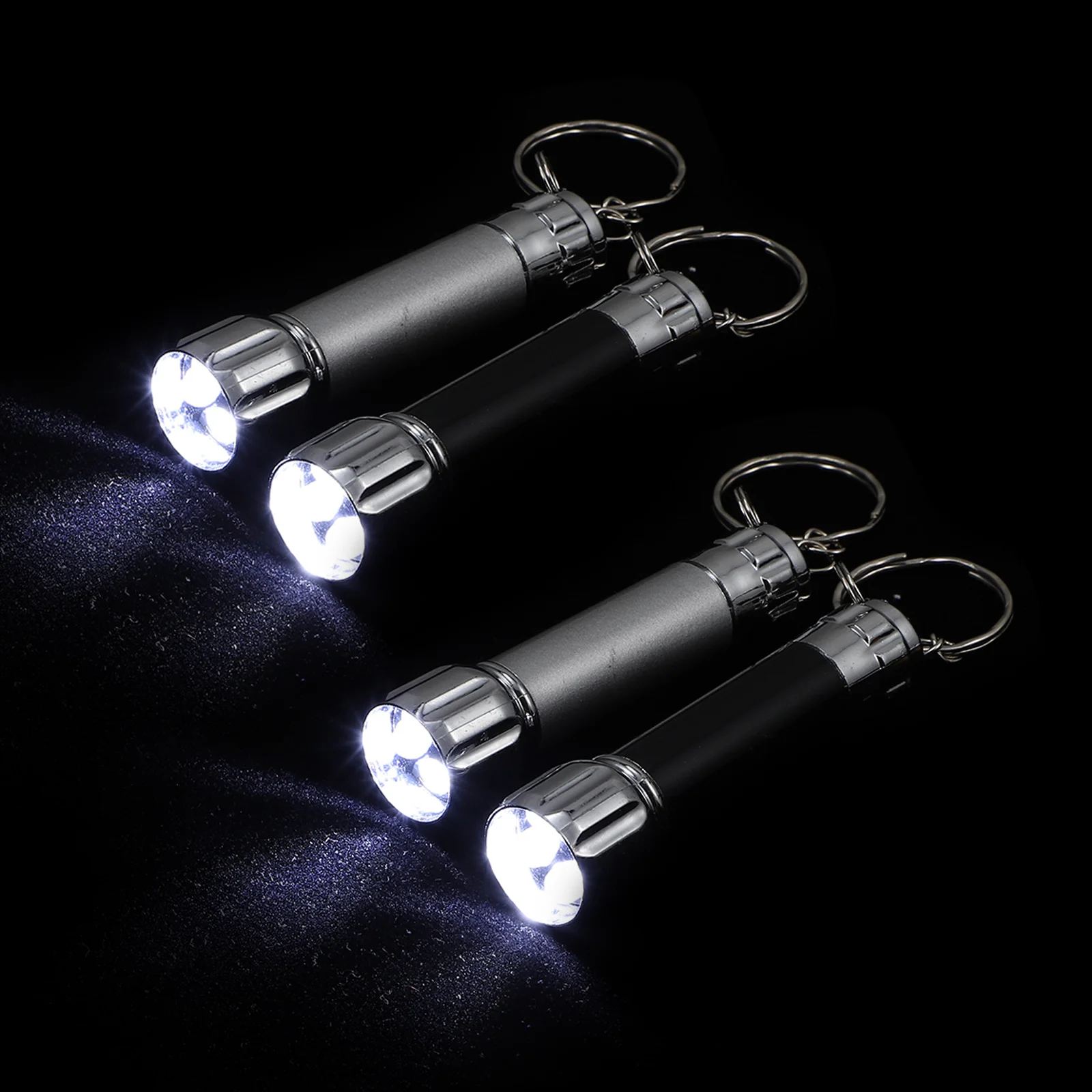 

4Pcs LED Lamp Flashlight Mini Aluminum Alloy Portable Outdoor Lighting Tool Keychain for Camping Hiking Survival Gear