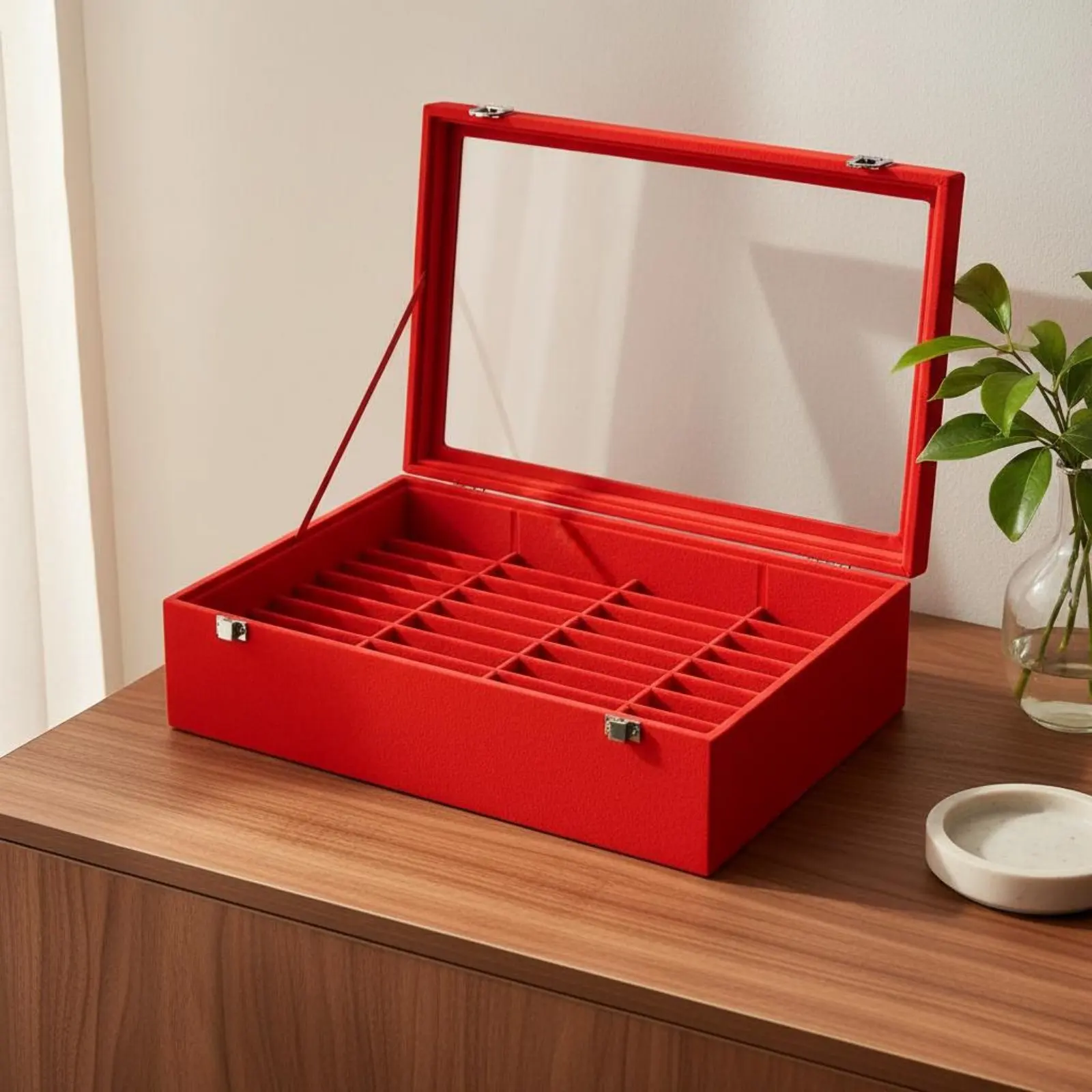 

Bracelet Organizer Box 40 Slots Glass Lid Bracelet Box Large Capacity