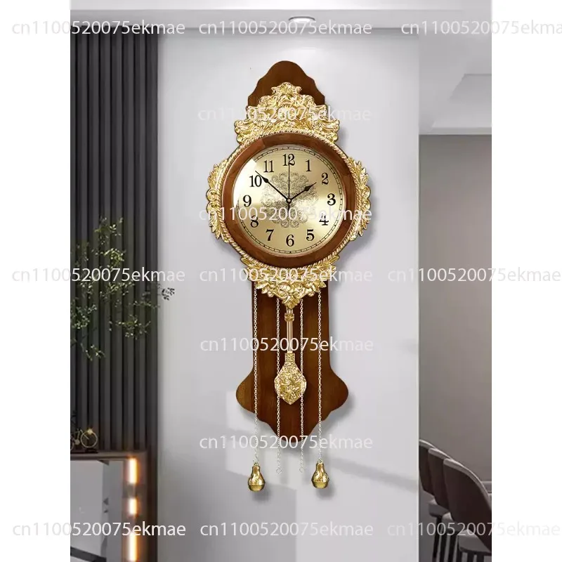Brass Wall Clock, Living Room Decorative Clock, Stately Wall Clock, Wall-Mounted Clock