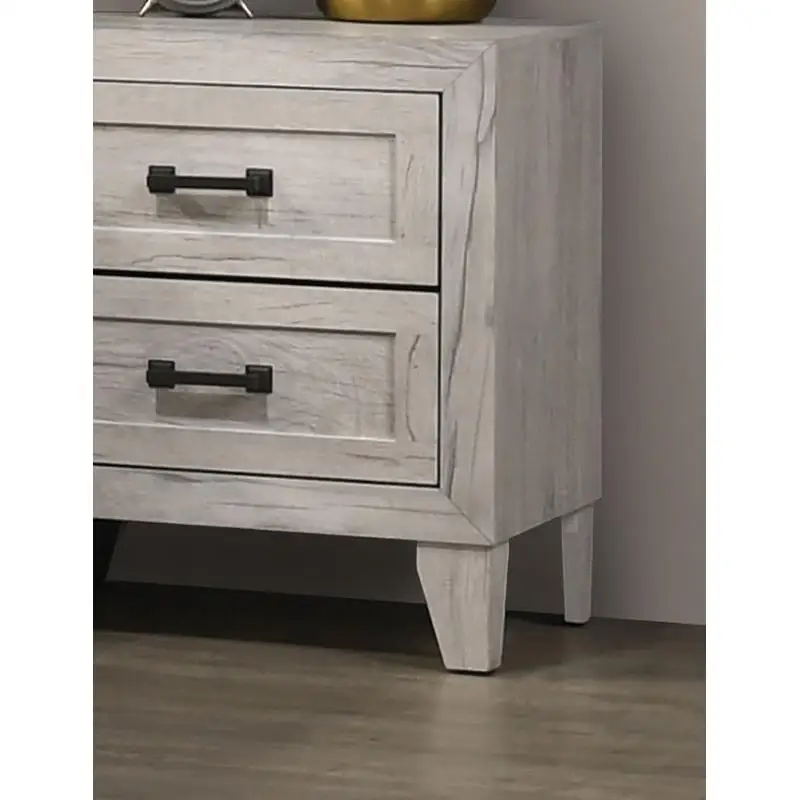 منضدة ميلامين بيضاء معاصرة، طاولة بجانب السرير مع شريط أسود لسحب لأثاث غرف النوم #4