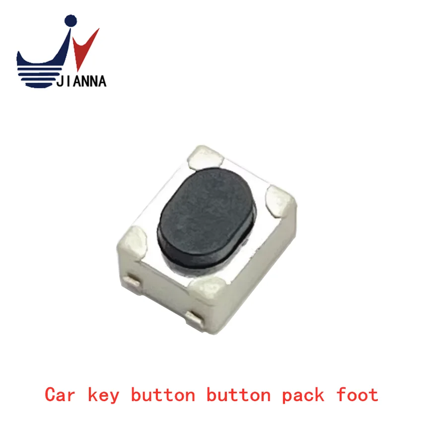 Car remote control key button 3*4*2.5mm touch switch four-pin patch pack foot micro switch button black