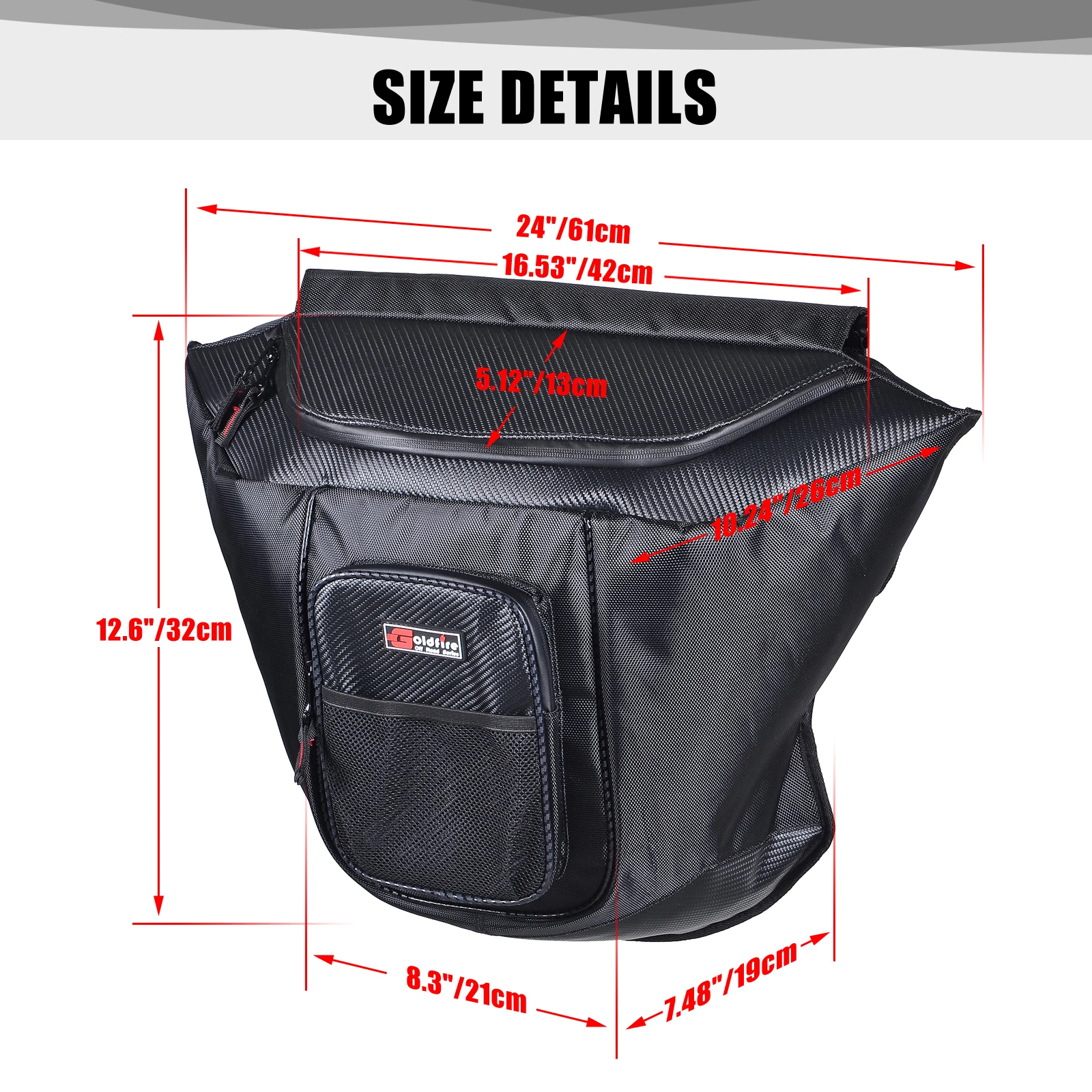 For Polaris General 1000/4 1000 2016-2022 18L Behind Seat Storage Bag Between Seat Shoulder Tool Porch UTV Center Seat Bag