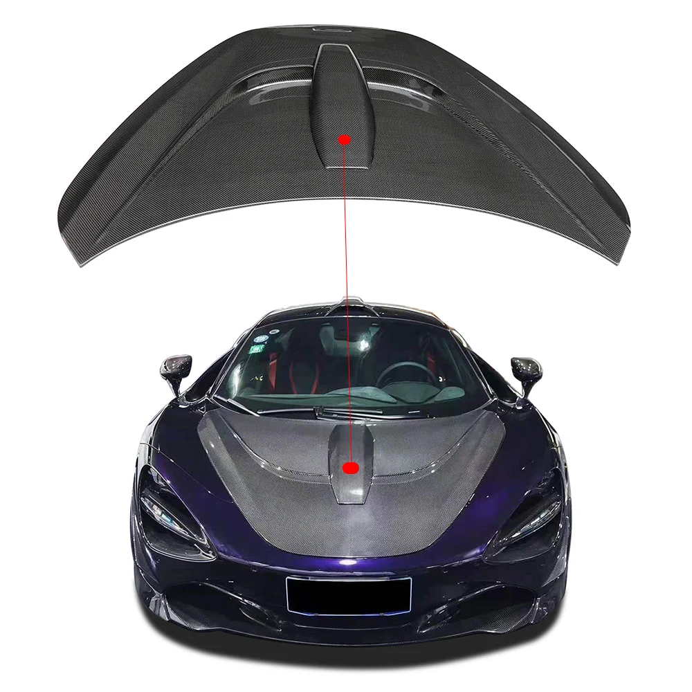 New Fashion Real Carbon Fiber Front Hood Bonnet fit for McLaren 720S Nov-it Style Replace Car Engine Cover Exterior Body Kit