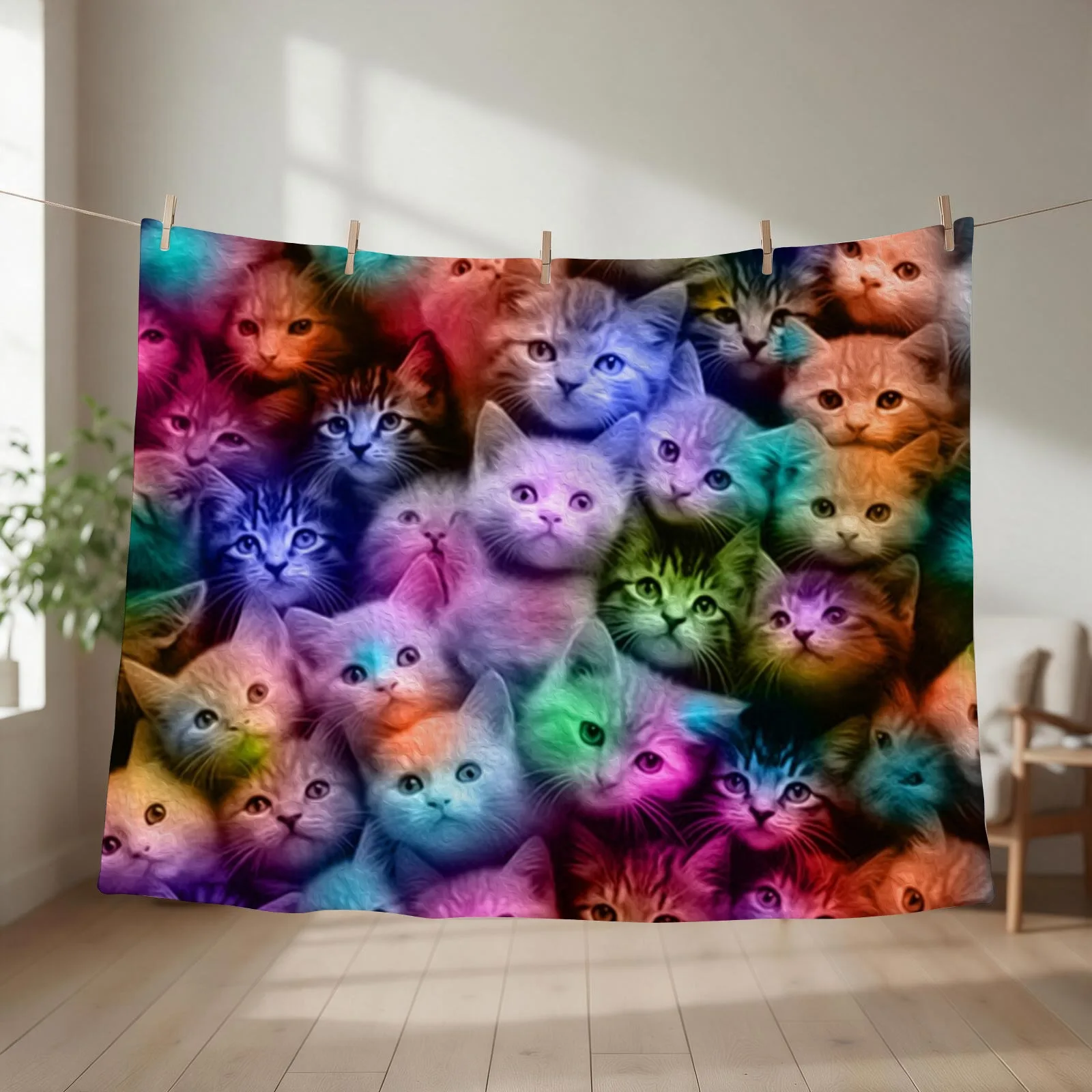 DISCO CATS Throw Blanket