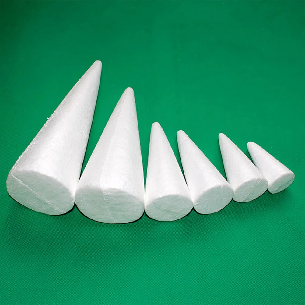 

10 шт. белые ремесленные конусы из пенопласта 14,3x6,2 см DIY детский конус ремесло Рождественский зимний орнамент проект конус орнамент