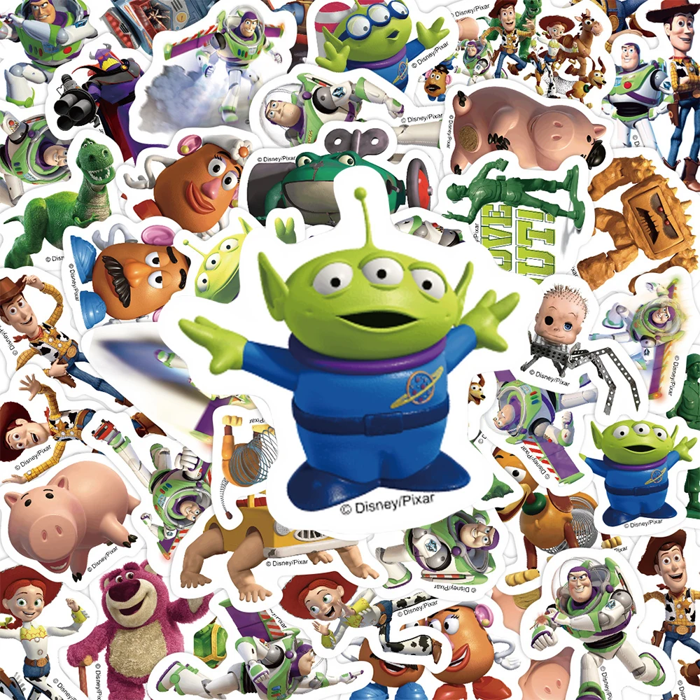 50 Stück Disney Anime Film Toy Story Aufkleber Lustige Cartoon Wasserdichte Aufkleber DIY Koffer Helm Laptop Niedliche Aufkleber Klassische Spielzeuge