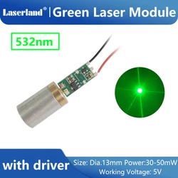13mm 532nm 30-50mW Dot Laser Diode Module with Driver Stage Effects