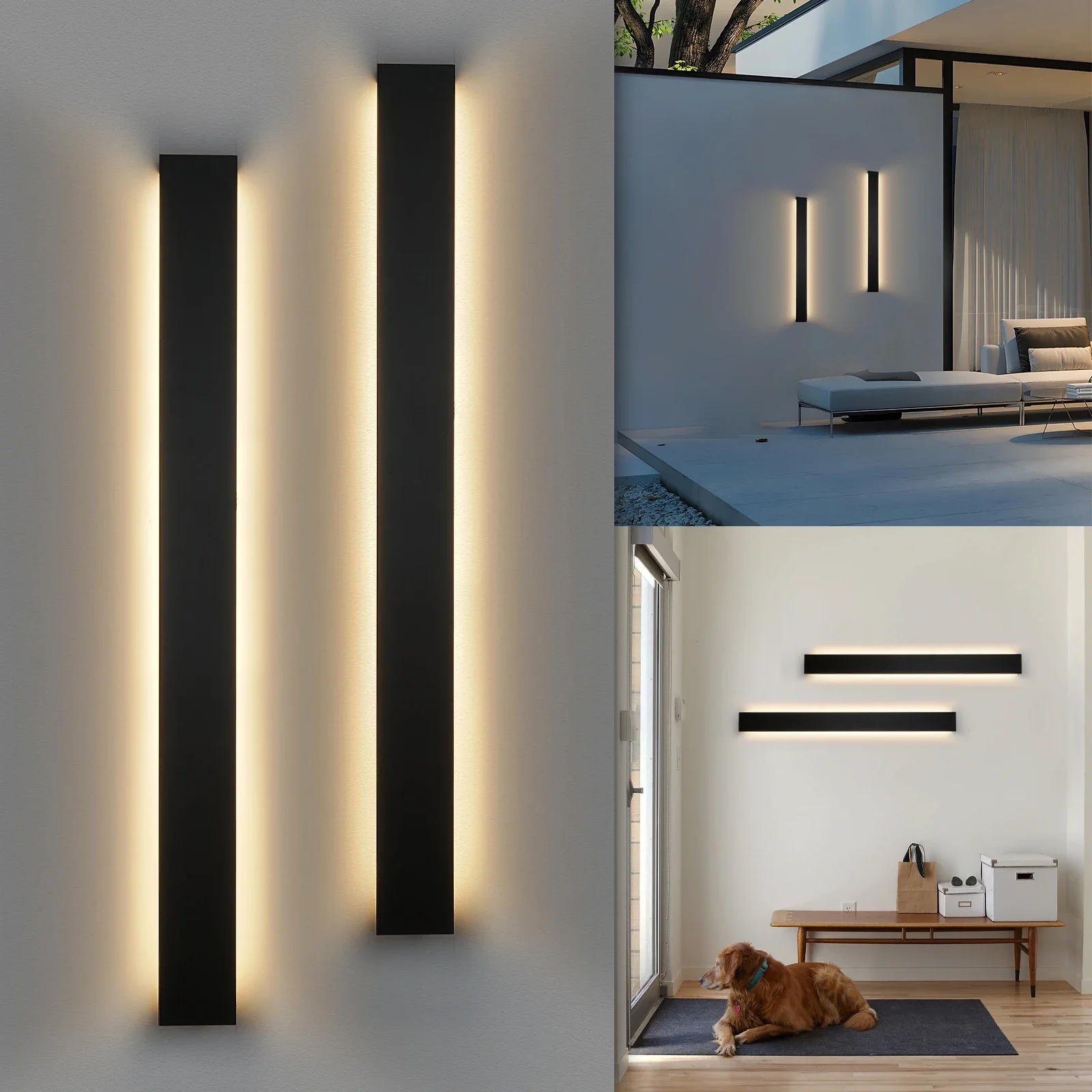 Imagem -03 - Lâmpada Led de Parede Impermeável Moderna 90cm Long Strip Ip65 Wall Lights Luz de Iluminação para Jardim Fence Villa Varanda Home Decor