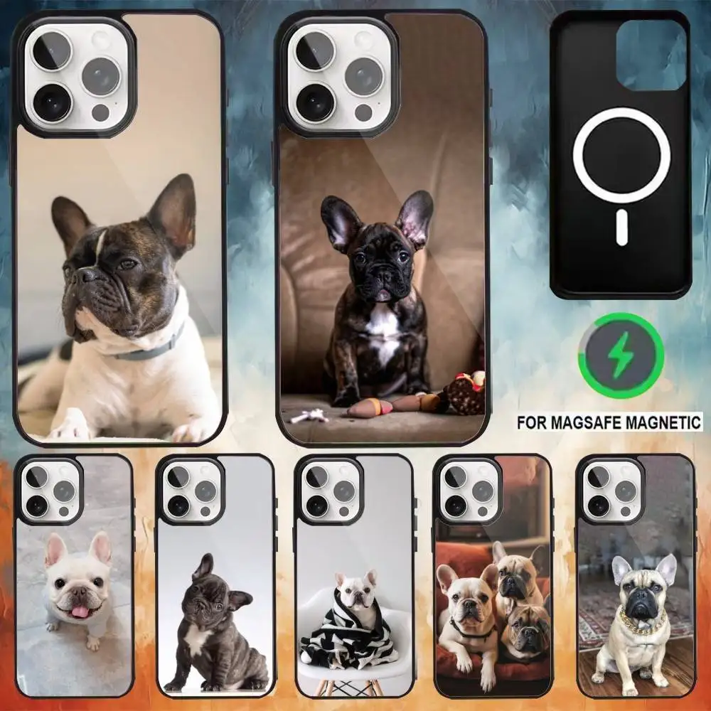 

F-French B-BulldogS Phone Case For iPhone17,16,15,14,13,12,11 Plus,Pro Max Magnetic Magsafe Wireless Charging