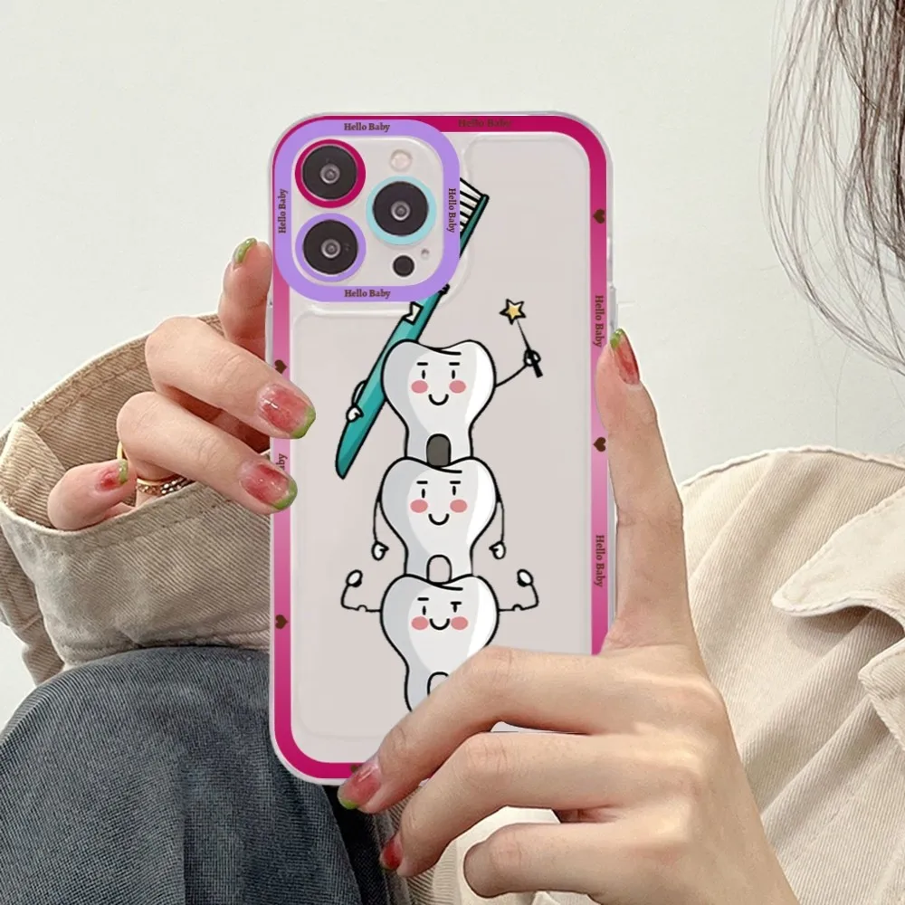 Dentist Tooth Phone Case For iPhone 15 14 13 12 11 Pro Max XS X XR Mini Protective Cover