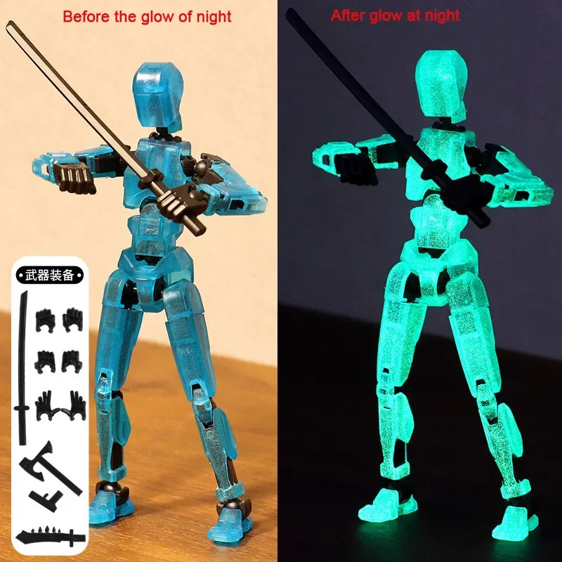 Luminous wieloprzegubowy ruchomy robot Lucky Puppets 3D drukowany manekin Lucky 13 figurki zabawki dla dzieci prezent na boże narodzenie
