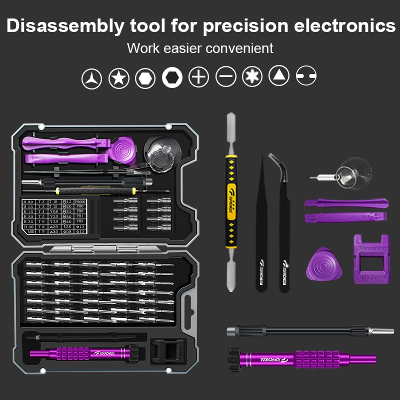 TOPFORZA 53 In 1 Precision Screwdriver Set Multi-functional Electronics Repair Tools Kit Magnetic Driver Kit