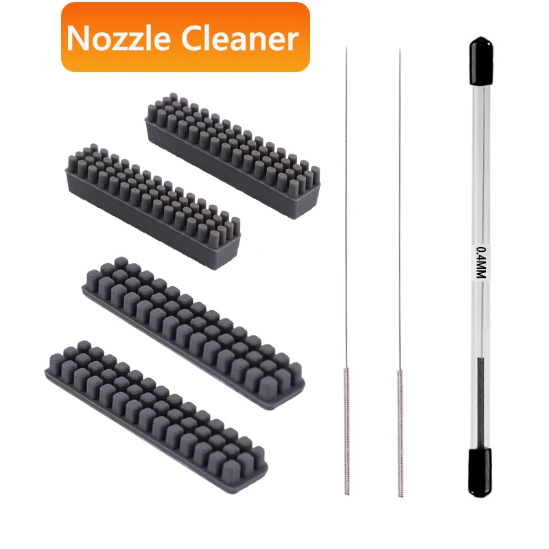 Nozzle Cleaning Brusher For BambuLab A1 Mini Hotend Bamboo Extruder Silicone Brusher Cleaning Tool Kit