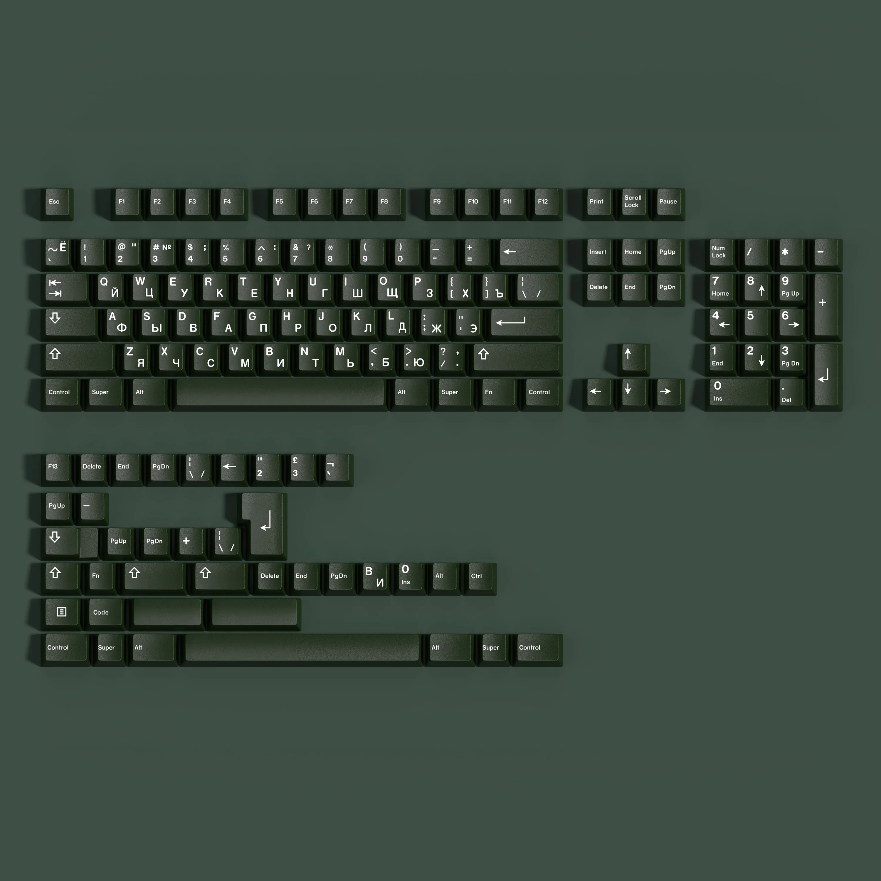 143 keys Russian Emerald Keycaps Full Green Keycaps Cherry Profile PBT Dye Sublimation For MX Keyboard Caps ANSI/ISO Layout