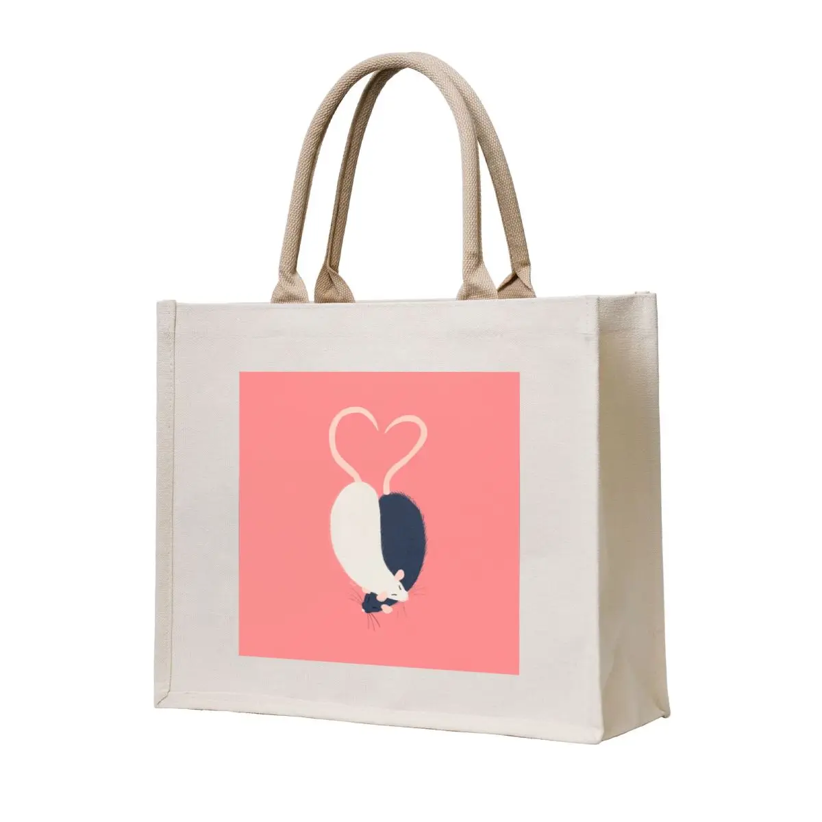 

Ratty Love - Heart tails Tote Bag Customizable tote bag tote bags cloth bags Big bag