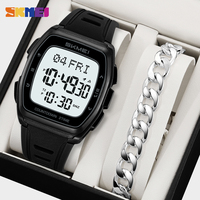 SKMEI Sport Digital Wristwatch World Time Waterproof Electronics Watches  For Men Women Chrono Watch and Bracele Horloges Mannen