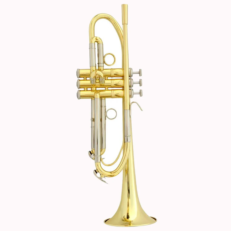 Trumpet Customized Design OEM logo Yellow Brass Material Musical Instruments Trompeta