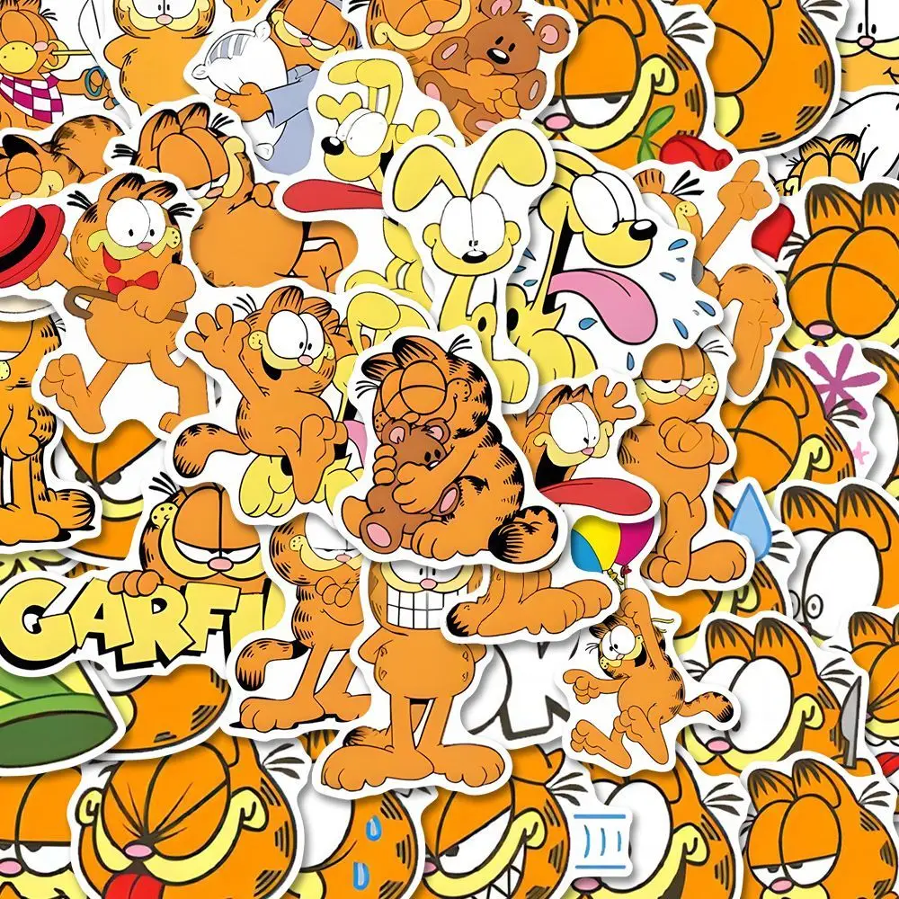 Garfield Cute Cartoon Expression Stickers Kawaii Periphery Toy Adorkable Notebook Trunk Hand Account Decorate Kid Holiday Gifts