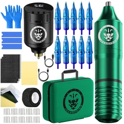 Joan spring Tattoo Kit komplett kabellose Rotary Tattoo Maschine Kit Batterie Nadel Tinte Cup Box Netzteil Rotary Tattoo Pen Set