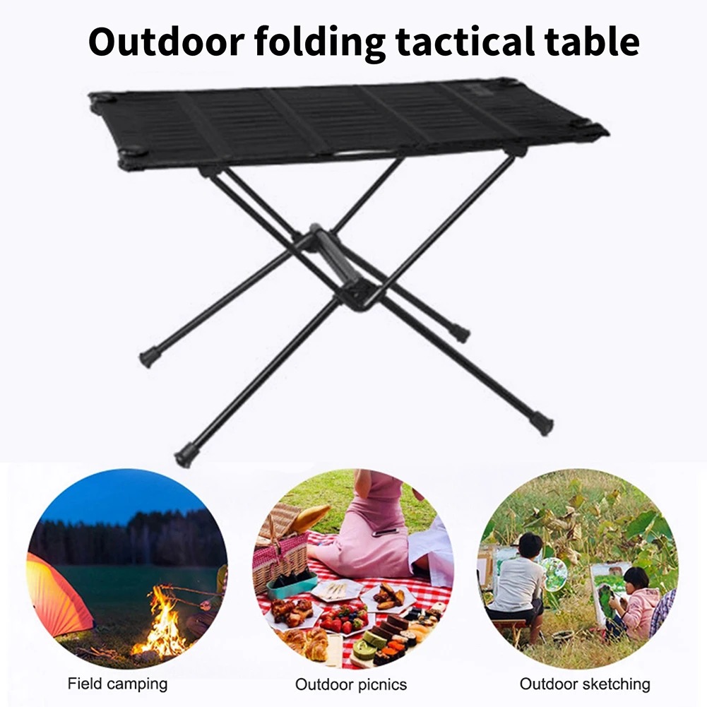 Foldable Camping Table-Aluminum Lightweight Folding Table Compact Roll Up Tables Collapsible Table for Fishing Picnic BBQ