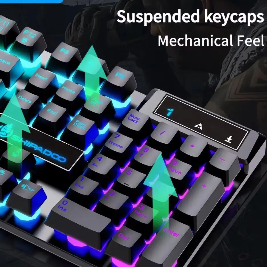 NexusClick RGB Backlit Mechanical Touch Feel Waterproof Keyboard Gaming USB Wired Office/Gamer Keyboard For PC Laptop Computer