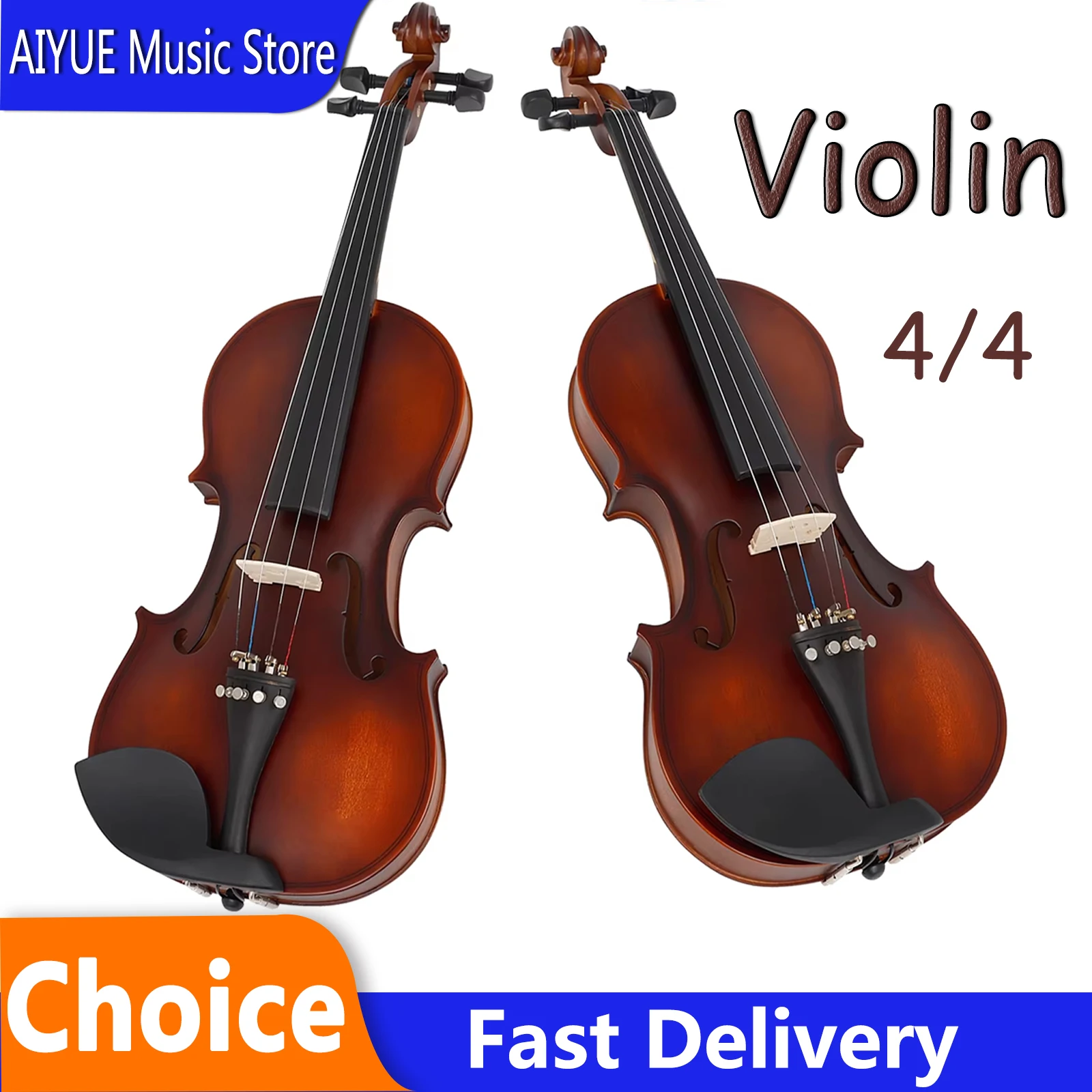 

AstonVilla Violin 4/4 Ebony+Basswood Retro Matte AV-590 Violin Beginner Practice String Instrument Violin With Accessories