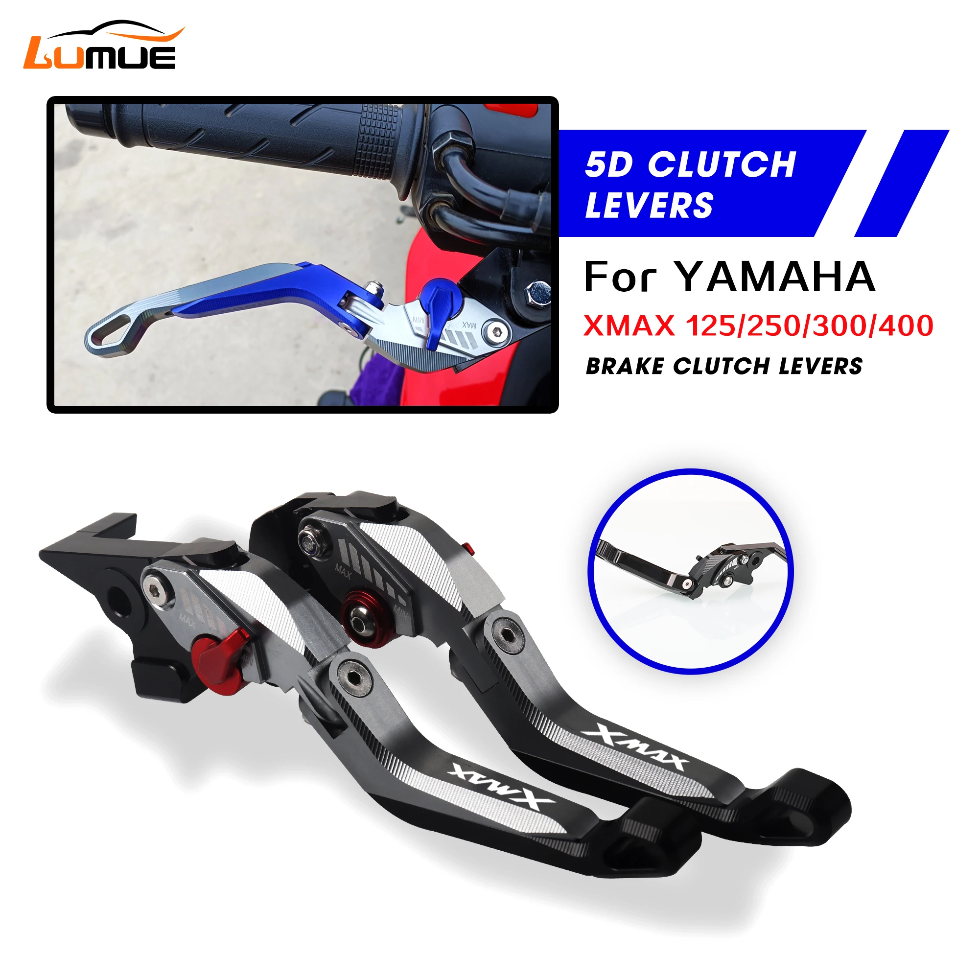 

For Yamaha XMAX 400 300 250 125 2017-2023 Folding 5D Brake Clutch Levers Motorcycle Accessories Adjustable Extendable XMAX 400