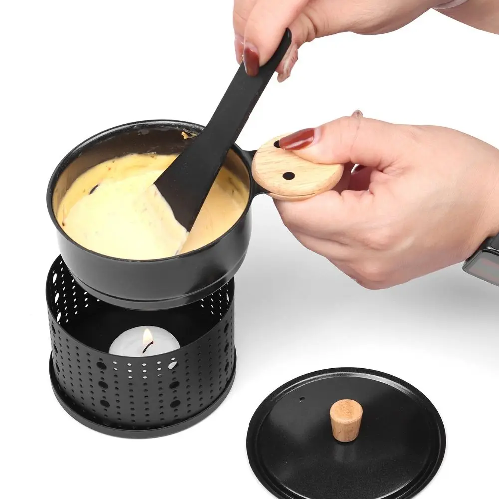 Kitchen Supplies Non-stick Cheese Grill Windproof Cylindrical Cheese Raclette Pot with Shovel with Candle Butter Melter Baking