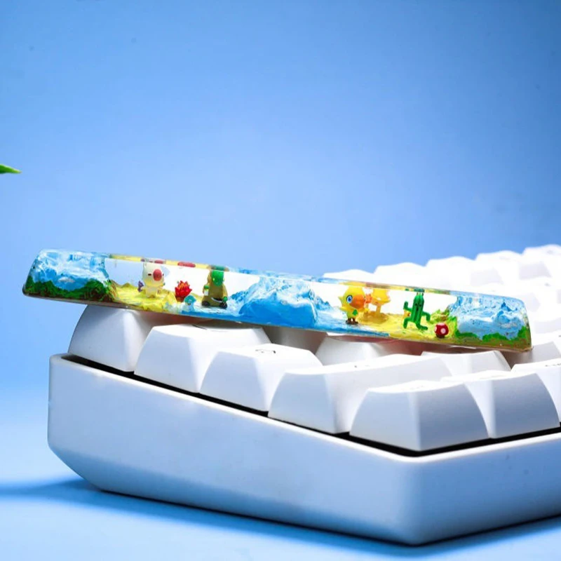Organism Resin Keycap Creactive Art Keyboard Decoration Anime Figure Scene Theme 3D Landscape Replaceable Keyboard Keys
