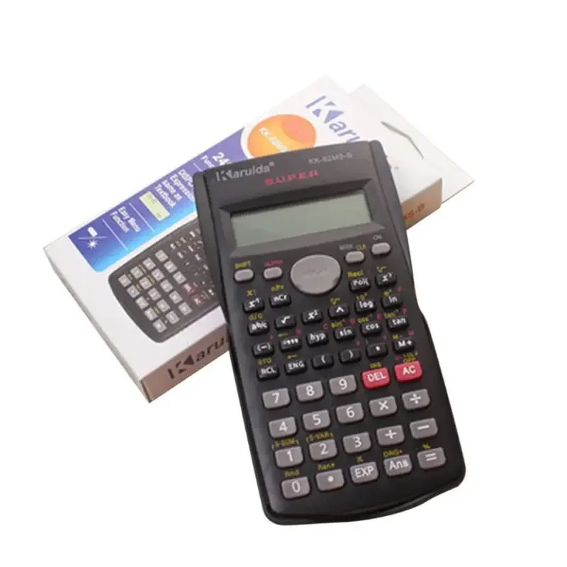 Calculadora dedicada para ensino de matemática, portátil, calculadora científica, estudante, display de 2 linhas, portátil, multifuncional