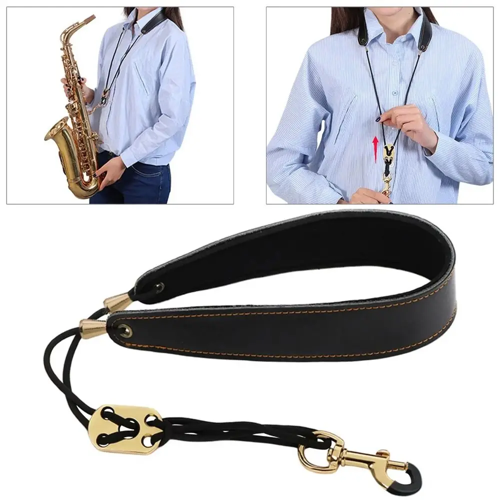 

Adjustable Saxophone Neck Strap Comfortable PU Leather Sax Shoulder Harness Thick Breathable Clarinet Neck Band