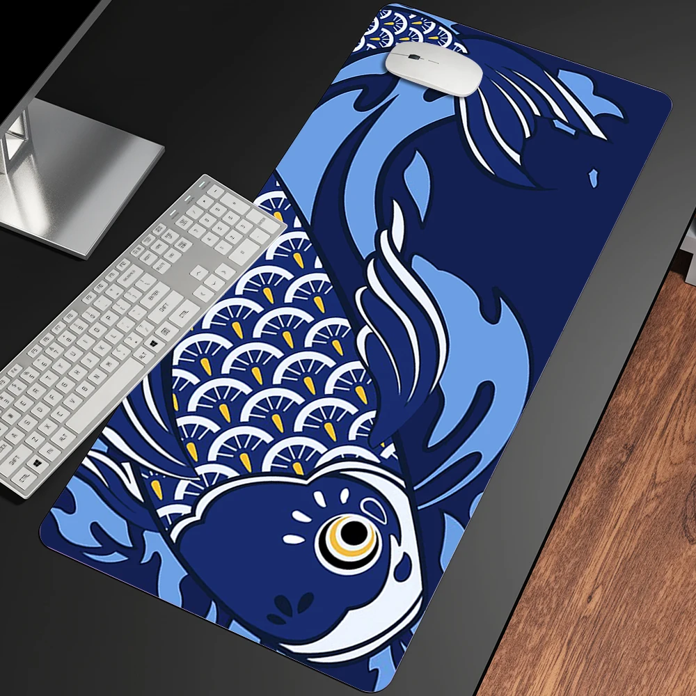 

Blue Fish Mouse Pad Large Art Mousepad Original Gaming Keyboard Desk Mats Speed Waterproof Mousemats Notebook Computer Carpets