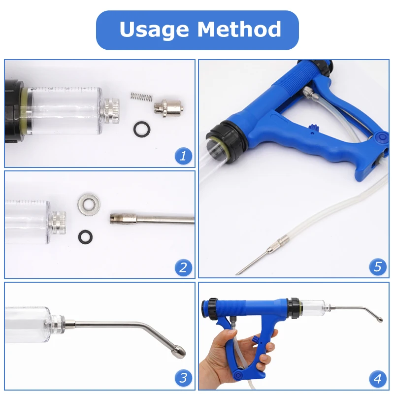 50/30/20/10Ml Veterinary Feeding Gun Continuous Adjustable Feeder Gun for Cattle Sheep Pig Rabbit Animals Livestock Tools