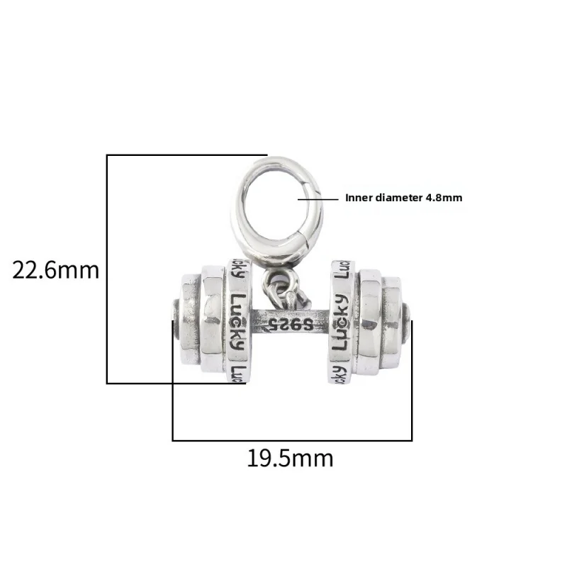 قلادة دمبل مخصصة من الفضة الإسترليني S925 مناسبة للمجوهرات الإبداعية والعصرية للنساء #2