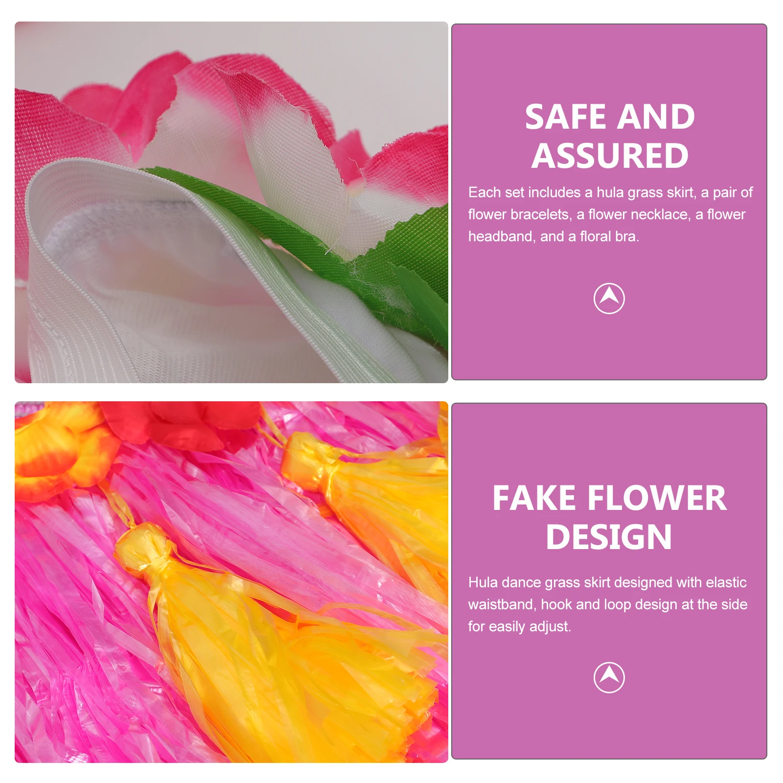 

6 шт., набор Гавайской тропической травы хула, цветочные браслеты, ожерелье, бюстгальтер, повязка на голову, 80 см, розовая юбка для вечеринки, свадьбы, мероприятия