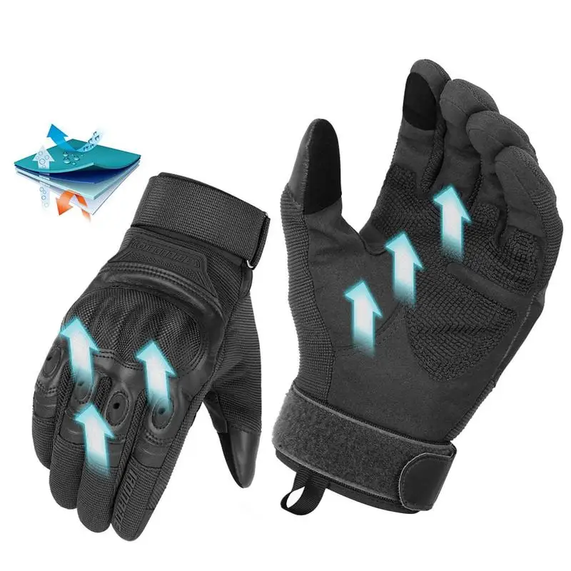 

Riding Gloves With Palm Pad Waterproof Outdoor Touchscreen Thermal Gloves Cycling Gloves For Men Motorcycle Accessories