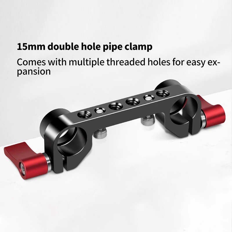 Super Lightweight 15mm Railblock with 1/4inch-10mm Thread for RED and 15mm DSLR Camera Rig 15mm Double Hole Pipe