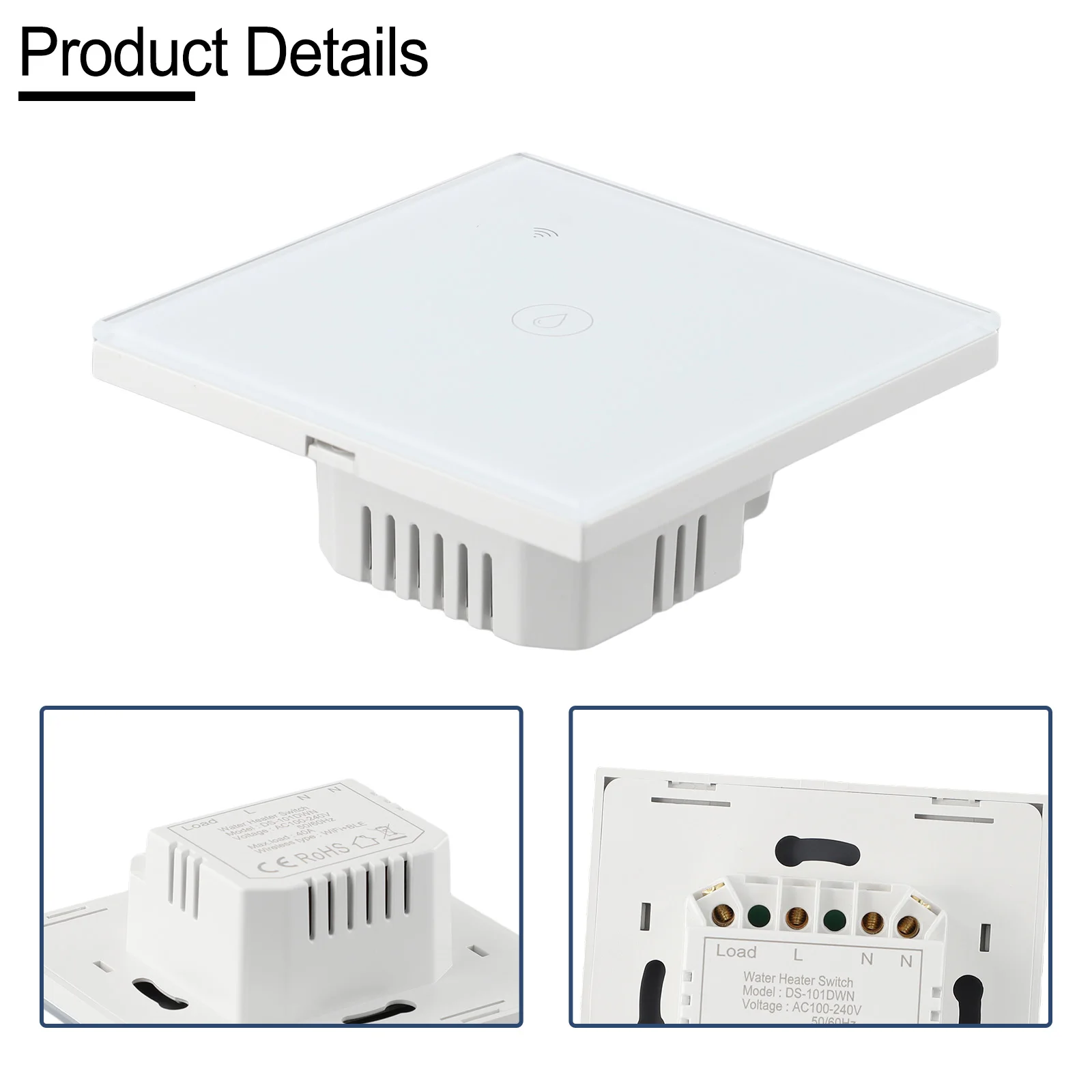 

For Tuya Touch Switch Timer Water Heater Boiler 106x100x51mm Remote Control Single Control Once Open For Air Conditioners