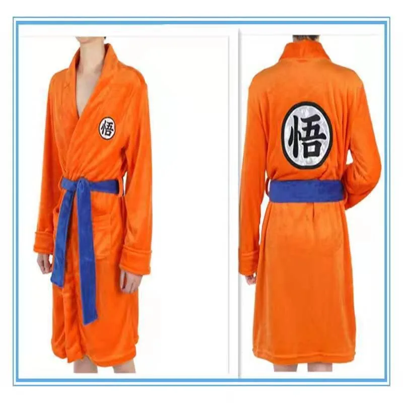 

Hot Sale of Anime Cartoon Flannel Seven Dragon Ball Sun Wukong COSPIay Nightgown Home Clothes Wu Kong Bathrobe Nightgown