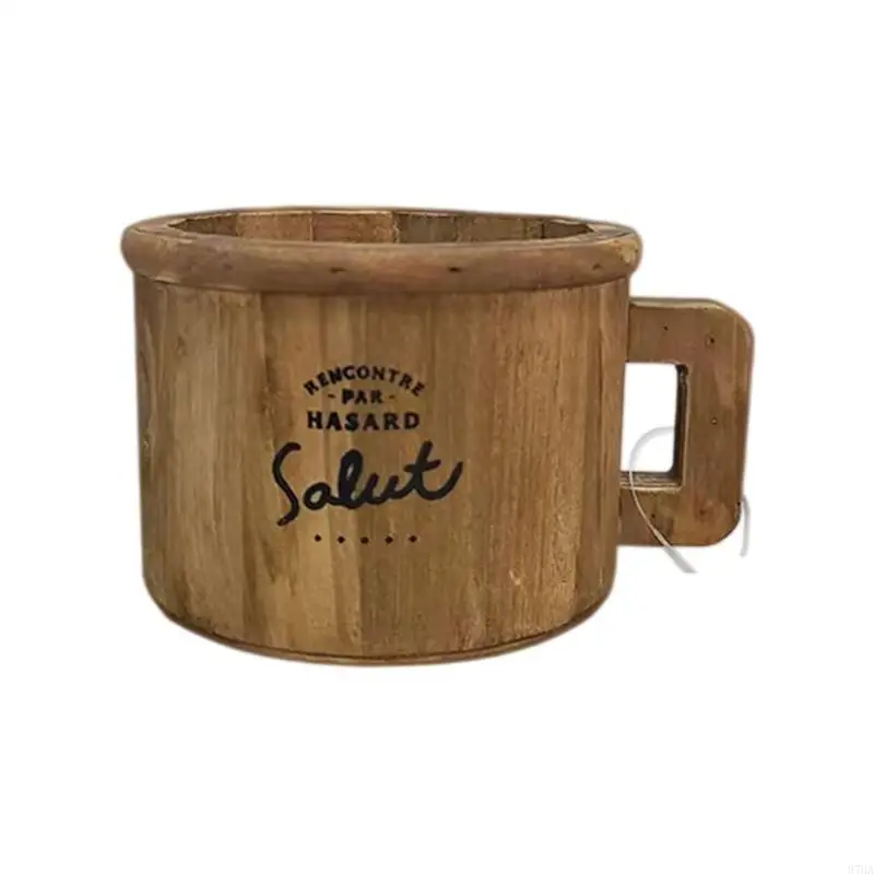 Wooden Cup Planter Container Perfect For Tabletop Desktop Decoration Terraces Balcony Gardening Succulents Herbs Indoor 87HA