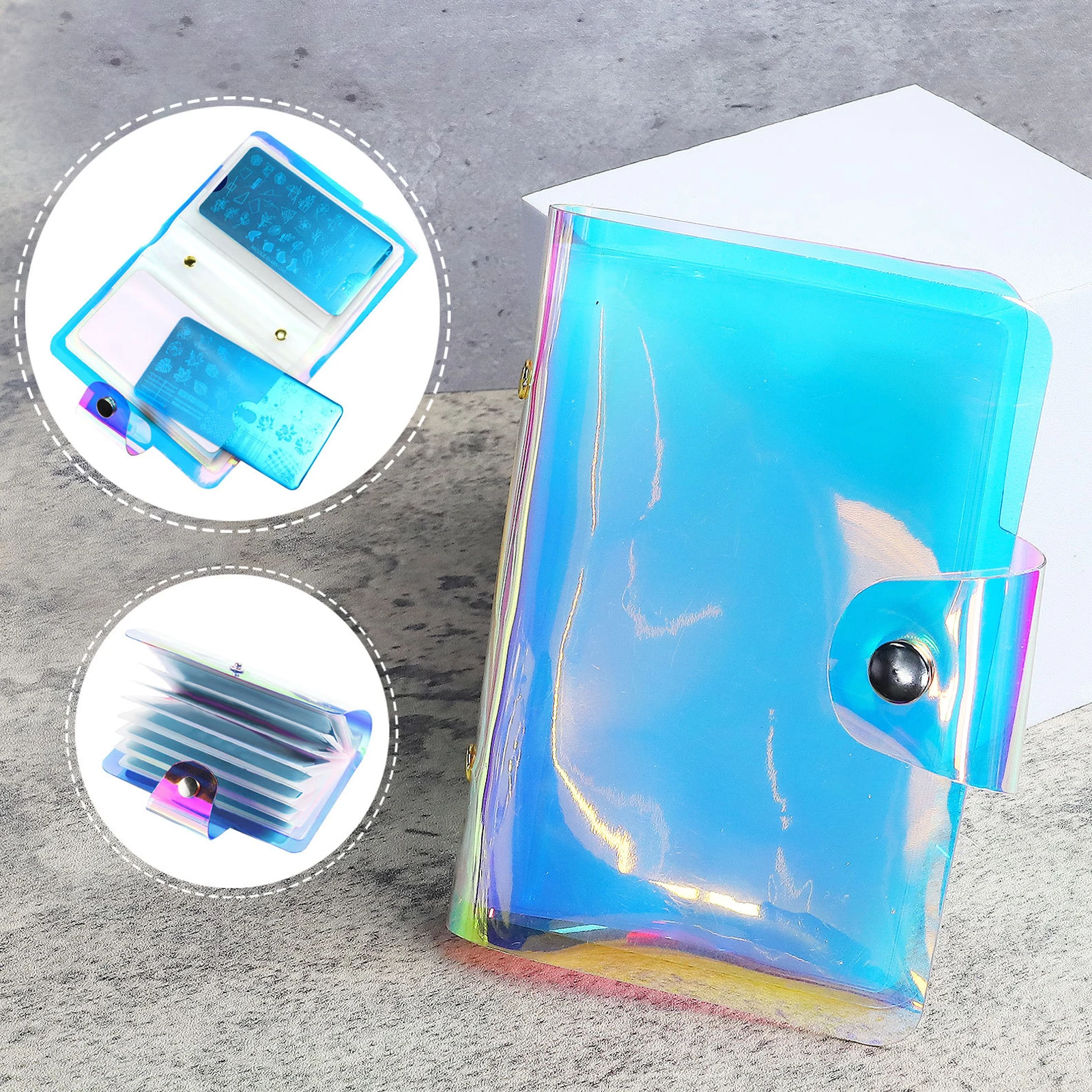 

Nail Art Plates Holder Stamping Template Bag Case for Nail Plate Organizer Printing 20 Slots Portable Storage Pouch