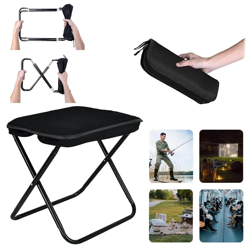 Banquinho Portatil de Aluminio Dobravel Com Bolsa Facil de Transportar Para Acampamentos Festas ao Ar Livre e Eventos Esportivos