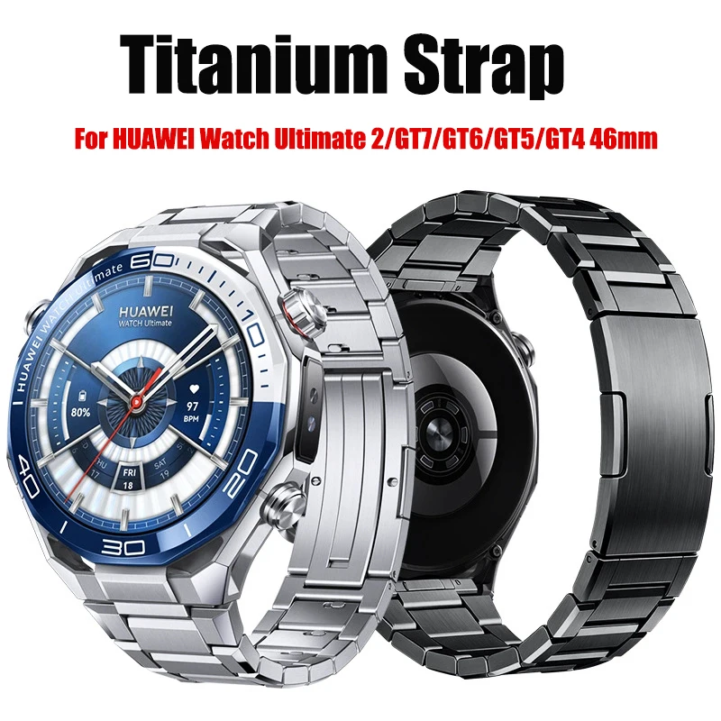 Titanium Strap For HUAWEI Watch Ultimate 2/GT6/GT5/GT4/GT3/GT2/GT7 46mm/Runner 2, 22mm Replacement Watchband Smart Accessorie